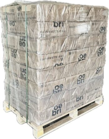 Briquettes de bois OEBRI résineux en emballage papier, palette de 960 kg