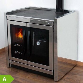 Cuisinière à bois en inox Gesa 7 kW
