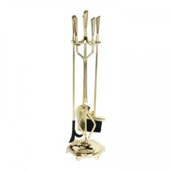 Serviteur de cheminée 4 pièces fer / aluminium 69,5 cm