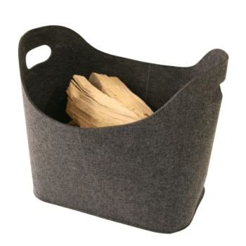 Panier à bûches multi-usage en feutre anthracite
