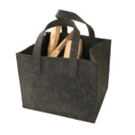 Sac à bûches en feutre anthracite