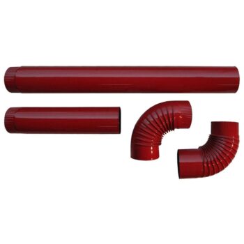 Kit de tuyaux de poêle émaillés rouge carmin