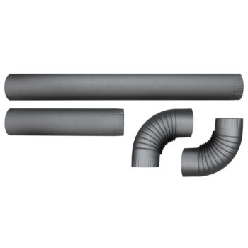 Kit de tuyaux de poêle 4 pièces 120 mm gris fonte