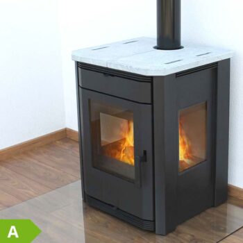 Poêle à bois design panoramique Kristian 8 kW