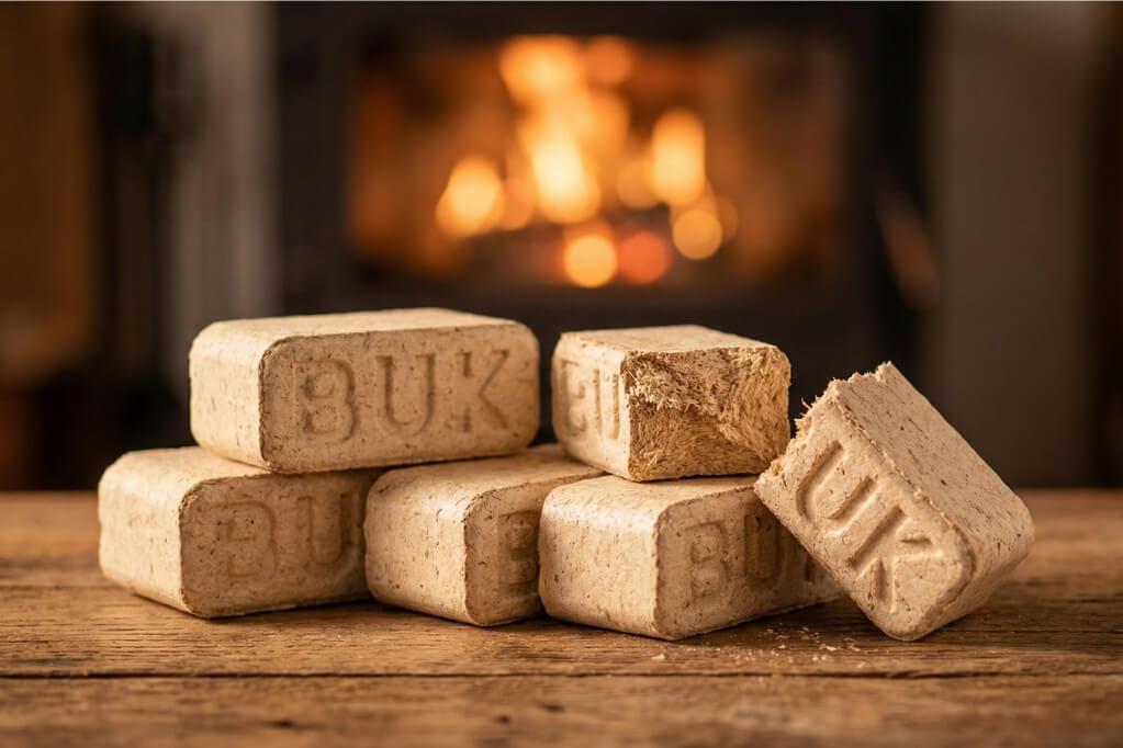 Briquettes de bois compactées