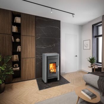 Poêle à bois Haas+Sohn Hasvik anthracite perle / quartzite gris
