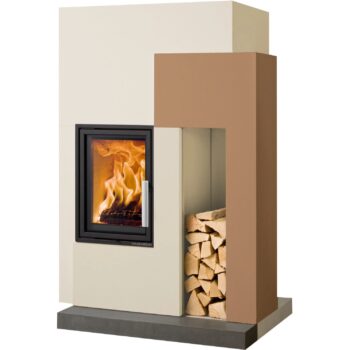 Poêle à bois Haas+Sohn Ascim II béton à accumulation de chaleur blanc 7,5 kW