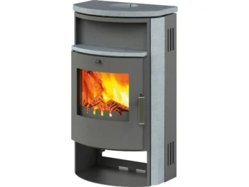 Poêle à bois Accente Pamir 2.0 pierre naturelle noire 6,7 kW