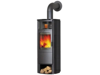 Poêle à bois Hark Opera B grande en faïence noir météore 7 kW à régulation automatique