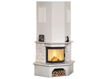 Kit de poêle à bois Hark Vermont à monter soi-même, habillage en marbre blanc naturel 8 kW – Classe énergétique A+
