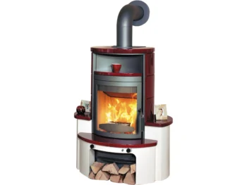 Poêle à bois Hark Avenso GT ECOplus faïence rouge bordeaux 6 kW à régulation automatique