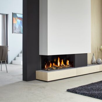 Insert de cheminée au gaz Spartherm DRU Metro 100XT/2-41 RCH G20 / gauche / Ceraglas / Clear View