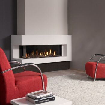 Insert de cheminée au gaz Spartherm DRU Metro 130XT/2 RCH G31 / gauche / Ceraglas / Clear View