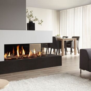 Insert de cheminée au gaz Spartherm DRU Metro 130XTL-41 RCH G31 / droite / Ceraglas / Clear View